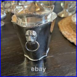 Antique Old English Sheffield Silver Plated Tea Caddy WithLion Head Side Handles