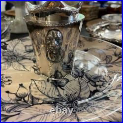 Antique Old English Sheffield Silver Plated Tea Caddy WithLion Head Side Handles