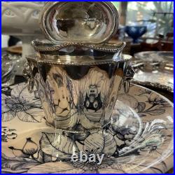 Antique Old English Sheffield Silver Plated Tea Caddy WithLion Head Side Handles