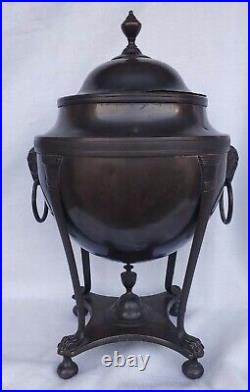 Antique Old Vintage Bronze English Georgian Rams Head Coffee Tea Pot Urn