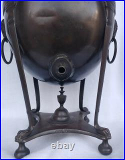 Antique Old Vintage English Bronze Rams Head Coffee Tea Pot Urn