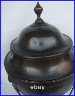 Antique Old Vintage English Bronze Rams Head Coffee Tea Pot Urn