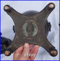 Antique Old Vintage English Bronze Rams Head Coffee Tea Pot Urn