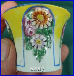 Antique Old Vintage Hand Painted English Porcelain Inkwell Ink Well