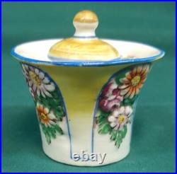 Antique Old Vintage Hand Painted English Porcelain Inkwell Ink Well