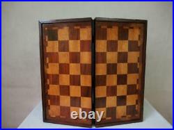 Antique Or Vintage English Folding Chess Board No Chess Pieces
