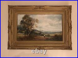 Antique Original Oil Painting English School C1890 Antique Vintage Old Landscape