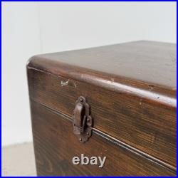 Antique Pine Blanket Box Large Sea Chest Vintage Trunk Bedroom or Coffee Table