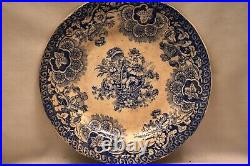 Antique Plate Dish Porcelain Blue Willow English Pottery Flower Basket Floral