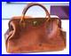 Antique Quality Brown English Leather Gladstone Bag By British Railway Western