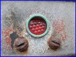 Antique Rare Traffic Sign Road Narrows Reflective Cats Eye Franco Cast Metal Old