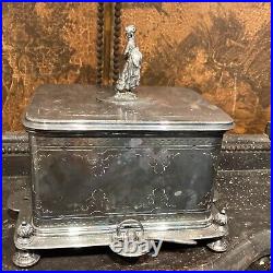 Antique Sheffield English Humidor Victorian Lady Lovely