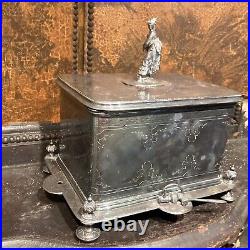 Antique Sheffield English Humidor Victorian Lady Lovely