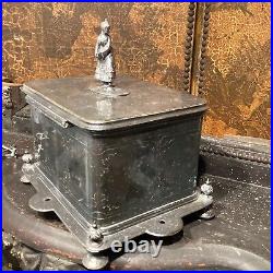 Antique Sheffield English Humidor Victorian Lady Lovely