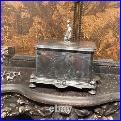 Antique Sheffield English Humidor Victorian Lady Lovely