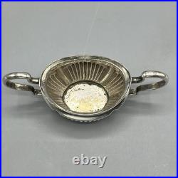 Antique Silver Plated Cruet Set Gadrooned Mustard Salt Pepper English EPNS Vtg