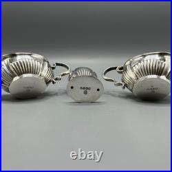 Antique Silver Plated Cruet Set Gadrooned Mustard Salt Pepper English EPNS Vtg