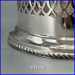 Antique Silver Plated Wine Bottle Holder Coaster Syphon Stand English Vintage