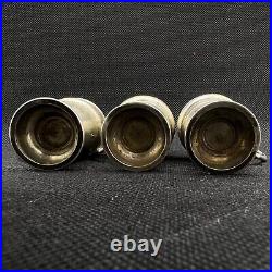 Antique Silver Sterling English 3 Pcs Rare Cups Small Hallmarks Vintage Old 67 G