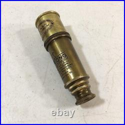 Antique Spyglass Marine Wood Brass Monoculars English Peephole Gilt Rare Old 20c