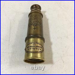 Antique Spyglass Marine Wood Brass Monoculars English Peephole Gilt Rare Old 20c