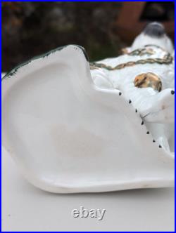 Antique Staffordshire Dog Mantle Spaniel Copper Lustre Vintage Pottery Pair