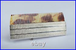 Antique Sterling Silver English Vintage Gentleman's Retractable Pocket Comb