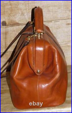 Antique Tan English Leather Mini Gladstone / Doctors Bag By W. Gould (Jeffries)