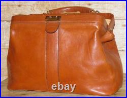 Antique Tan English Leather Mini Gladstone / Doctors Bag By W. Gould (Jeffries)