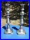 Antique VTG VICTORIAN Candlestick Candle HOLDERS Pushup DIAMOND Beehive ENGLISH