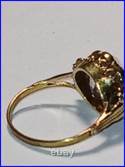 Antique Vintage 14K Gold Amethyst Ring size 6 2.7g English Hallmark AS IS
