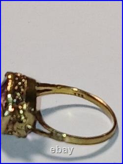 Antique Vintage 14K Gold Amethyst Ring size 6 2.7g English Hallmark AS IS