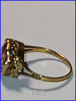 Antique Vintage 14K Gold Amethyst Ring size 6 2.7g English Hallmark AS IS