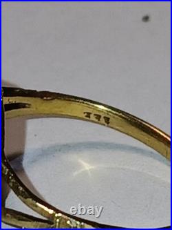 Antique Vintage 14K Gold Amethyst Ring size 6 2.7g English Hallmark AS IS