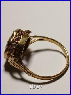 Antique Vintage 14K Gold Amethyst Ring size 6 2.7g English Hallmark AS IS