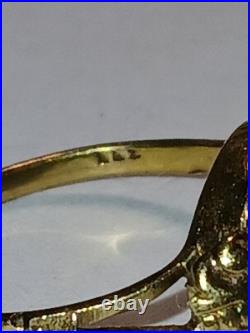 Antique Vintage 14K Gold Amethyst Ring size 6 2.7g English Hallmark AS IS