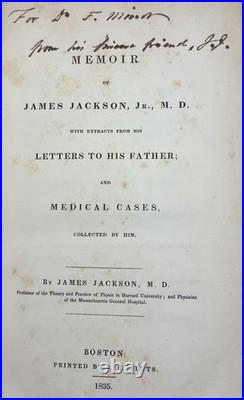 Antique Vintage 1835 Book Memoir Of James Jackson, Jr, M. D. Surgical Anesthesia