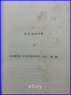 Antique Vintage 1835 Book Memoir Of James Jackson, Jr, M. D. Surgical Anesthesia