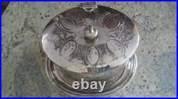 Antique Vintage 1890 English Sheffield Silver Biscuit Box With 1972 Appraisal