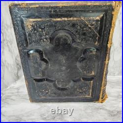 Antique Vintage 1892 Pronouncing Parallel Family Holy Bible KJ & Revised