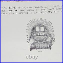 Antique Vintage 1892 Pronouncing Parallel Family Holy Bible KJ & Revised