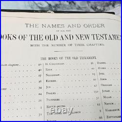 Antique Vintage 1892 Pronouncing Parallel Family Holy Bible KJ & Revised