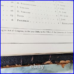 Antique Vintage 1892 Pronouncing Parallel Family Holy Bible KJ & Revised