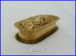 Antique Vintage 1896 Mappin Bros English Sterling Silver Gold Gilt Repousse Box