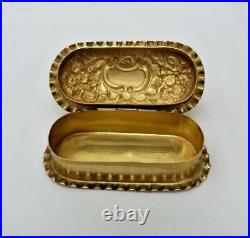 Antique Vintage 1896 Mappin Bros English Sterling Silver Gold Gilt Repousse Box