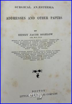Antique Vintage 1900 Book Surgical Anesthesia by Henry Jacob Bigelow A. M, M. D