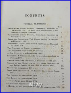 Antique Vintage 1900 Book Surgical Anesthesia by Henry Jacob Bigelow A. M, M. D