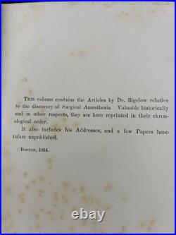 Antique Vintage 1900 Book Surgical Anesthesia by Henry Jacob Bigelow A. M, M. D