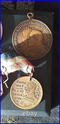 Antique Vintage 1900-s Job Lot of 6 English King George Era Medals
