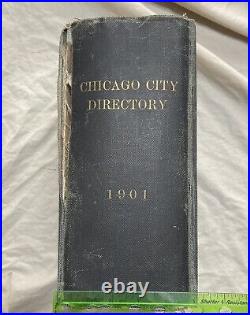 Antique Vintage 1901 Chicago City Directory Phone Book Advertising Genealogy